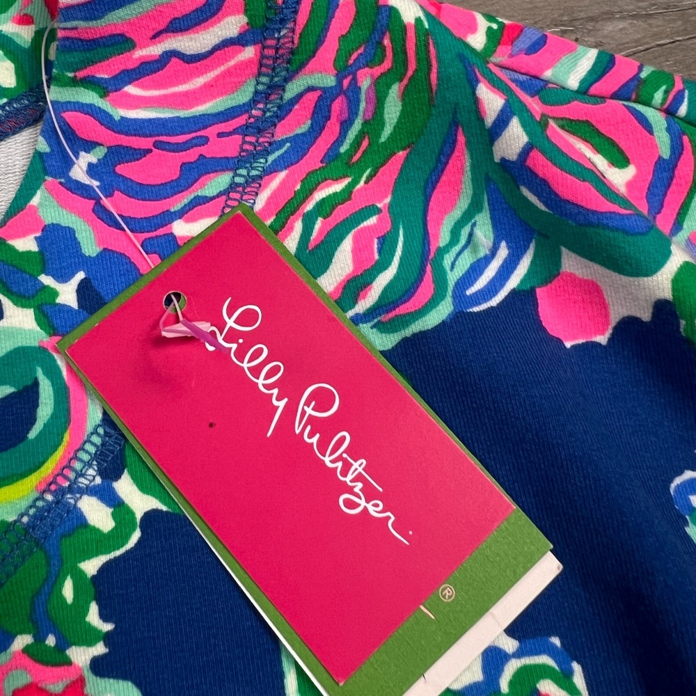 NWT $148 Lilly Pulitzer JOYCE DRESS XS INDIGO EXOTIC ESCAPADE UPF 50 Pockets - Picture 13 of 14